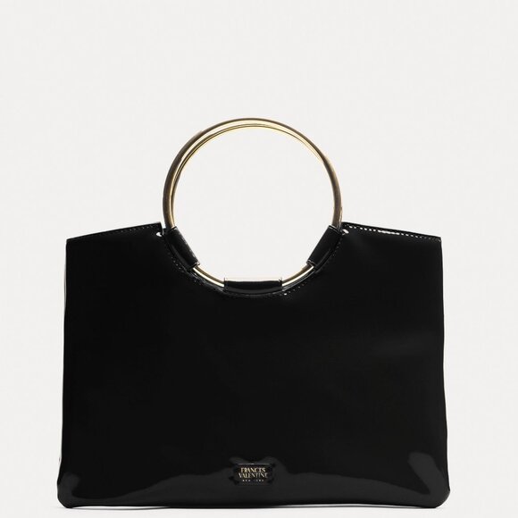 Frances Valentine Ringo Bag - Patent Black NWT - Picture 1 of 4